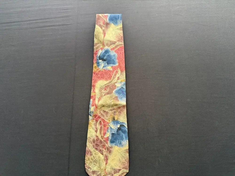 Vintage Floral Tie Multicolor, Blue, Red
